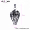 33424 xuping negro pistola color acero inoxidable joyas Punk estilo lobo cabeza colgante